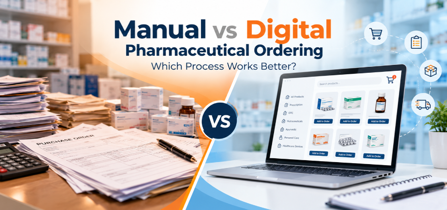 Manual and digital pharmaceutical ordering for pharma distributors